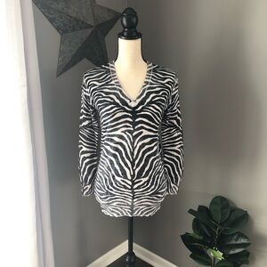 Michael Kors Zebra Print Long Sleeve Black/White Sz XS